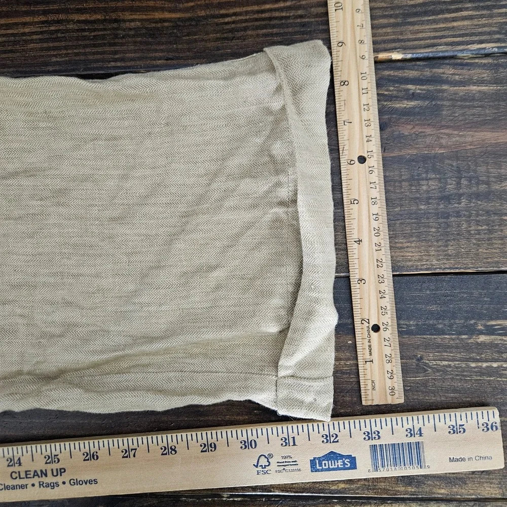Nautica Rigger Pants Trousers Pleated Cuffed Beige 100% Linen Size 36x34 Classic